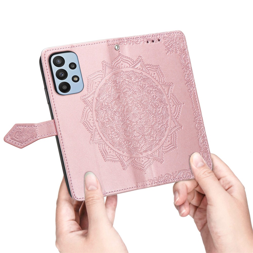  Samsung Galaxy A23 5G Fodral Mandala Läder Roséguld