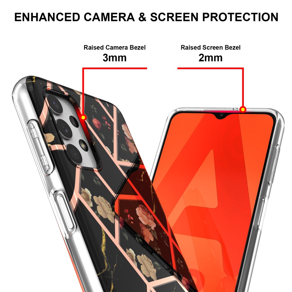  Samsung Galaxy A23 5G Skal Marmor Black Flowers