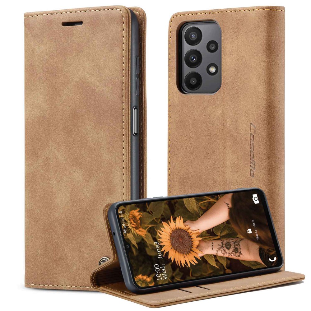 CASEME CASEME Samsung Galaxy A23 5G Fodral Flip Läder Brun