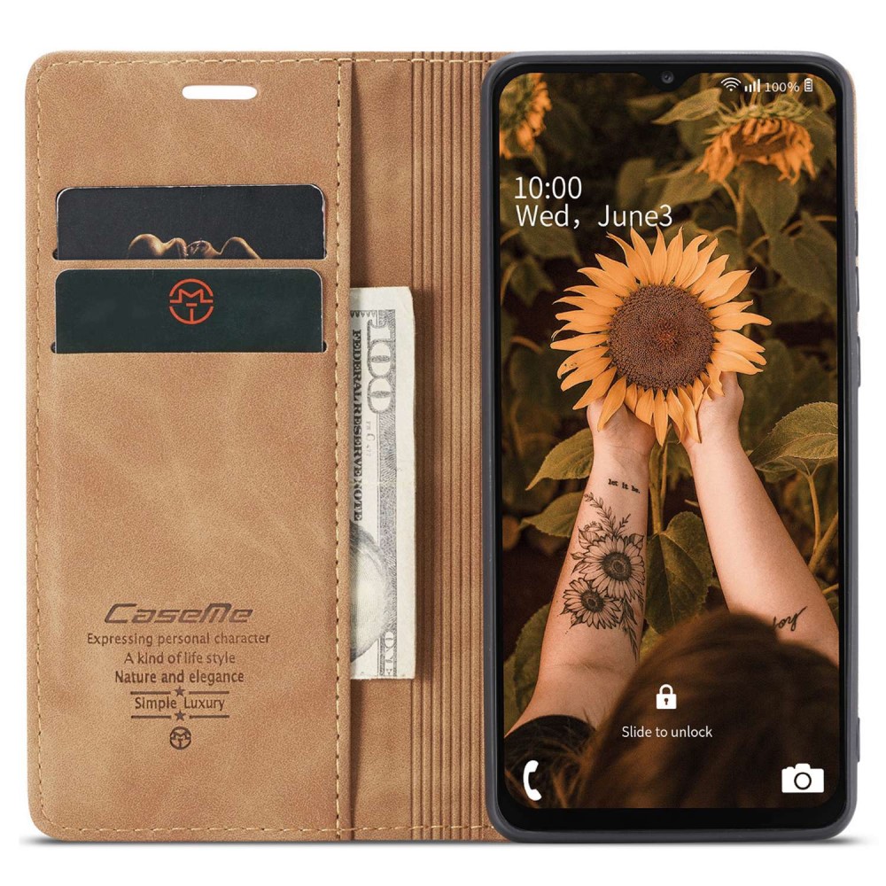 CASEME CASEME Samsung Galaxy A23 5G Fodral Flip Läder Brun