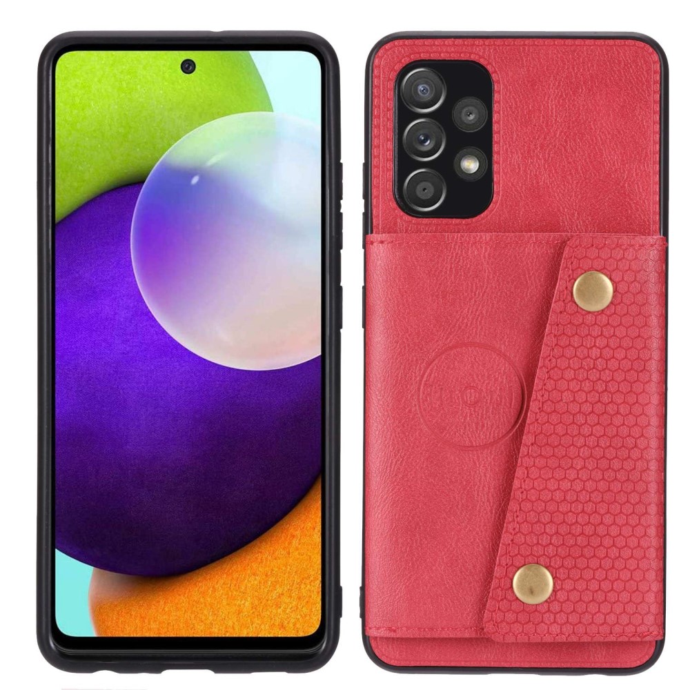  Samsung Galaxy A23 5G Skal Med Kortfack Och Magnet Röd