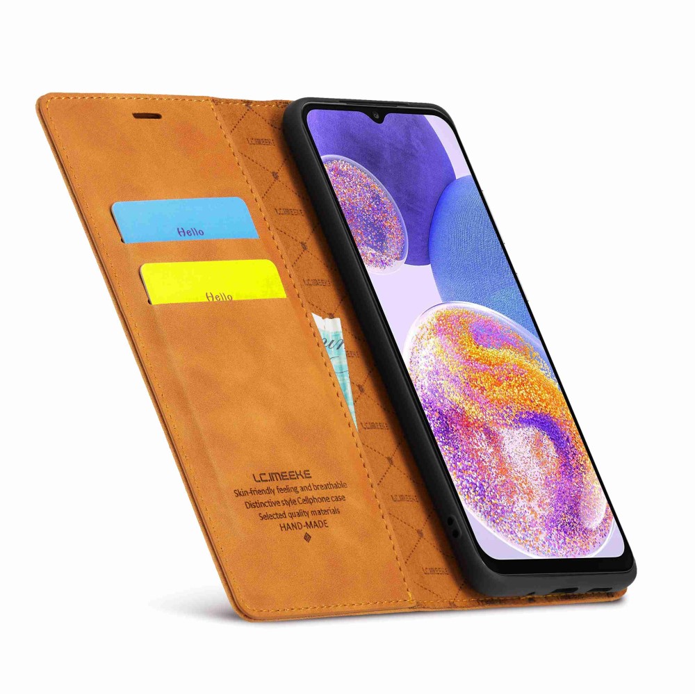 LC.IMEEKE LC.IMEEKE Samsung Galaxy A23 5G Fodral Flip Läder Brun