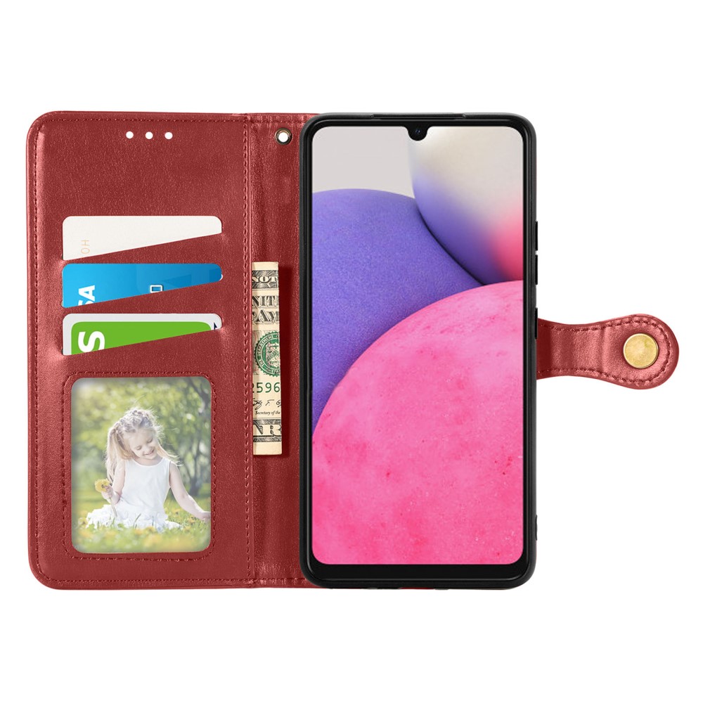  Samsung Galaxy A23 5G Fodral PU Läder Röd
