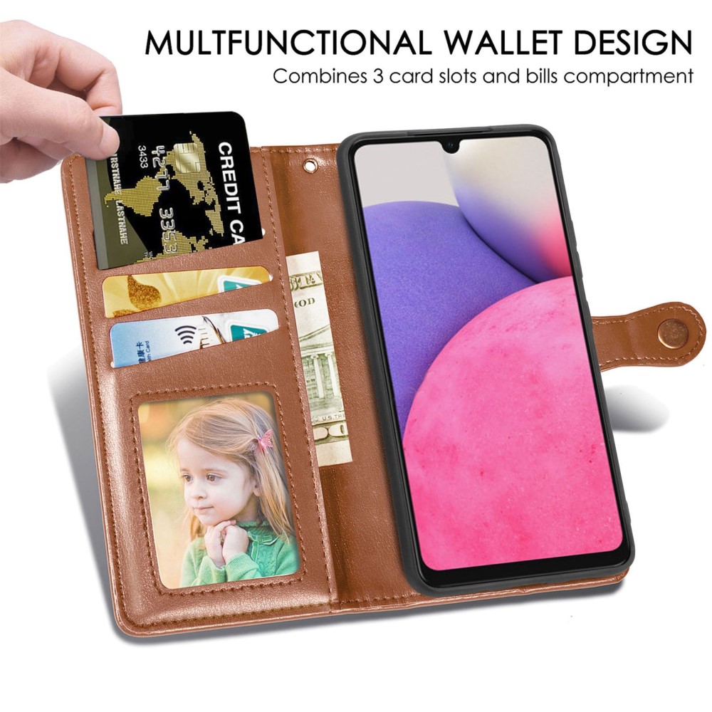  Samsung Galaxy A23 5G Fodral PU Läder Brun