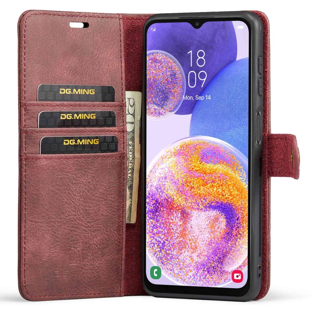 DG.MING DG.MING Samsung Galaxy A23 5G 2in1 Magnet Fodral / Skal Vinröd
