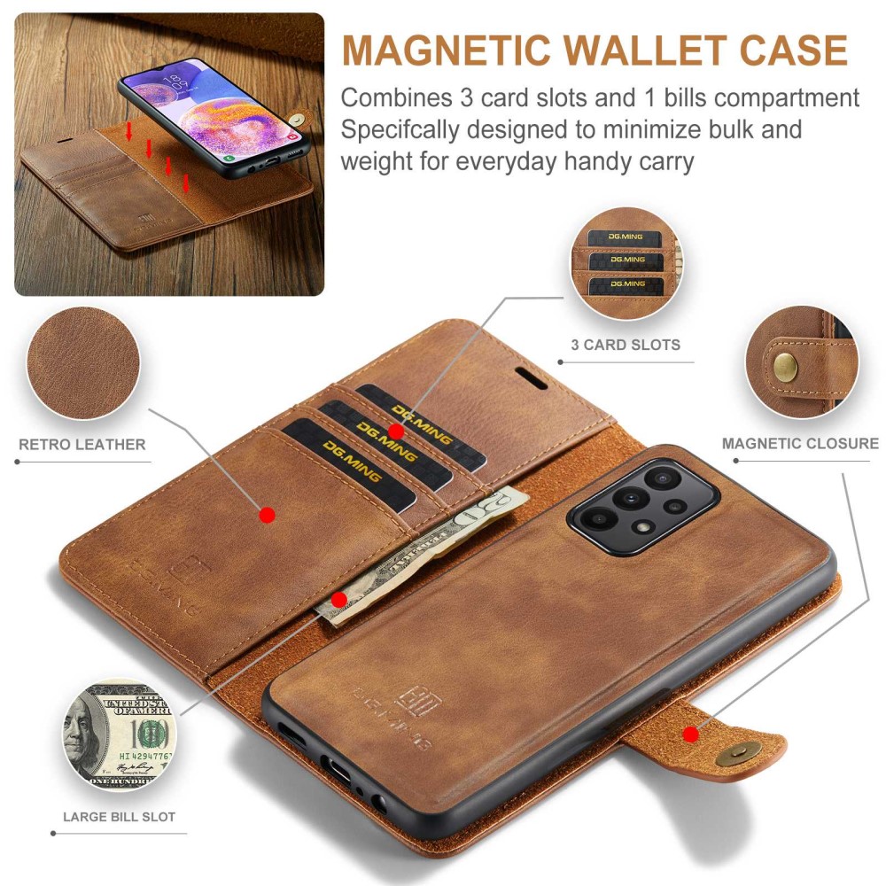 DG.MING DG.MING Samsung Galaxy A23 5G 2in1 Magnet Fodral / Skal Brun
