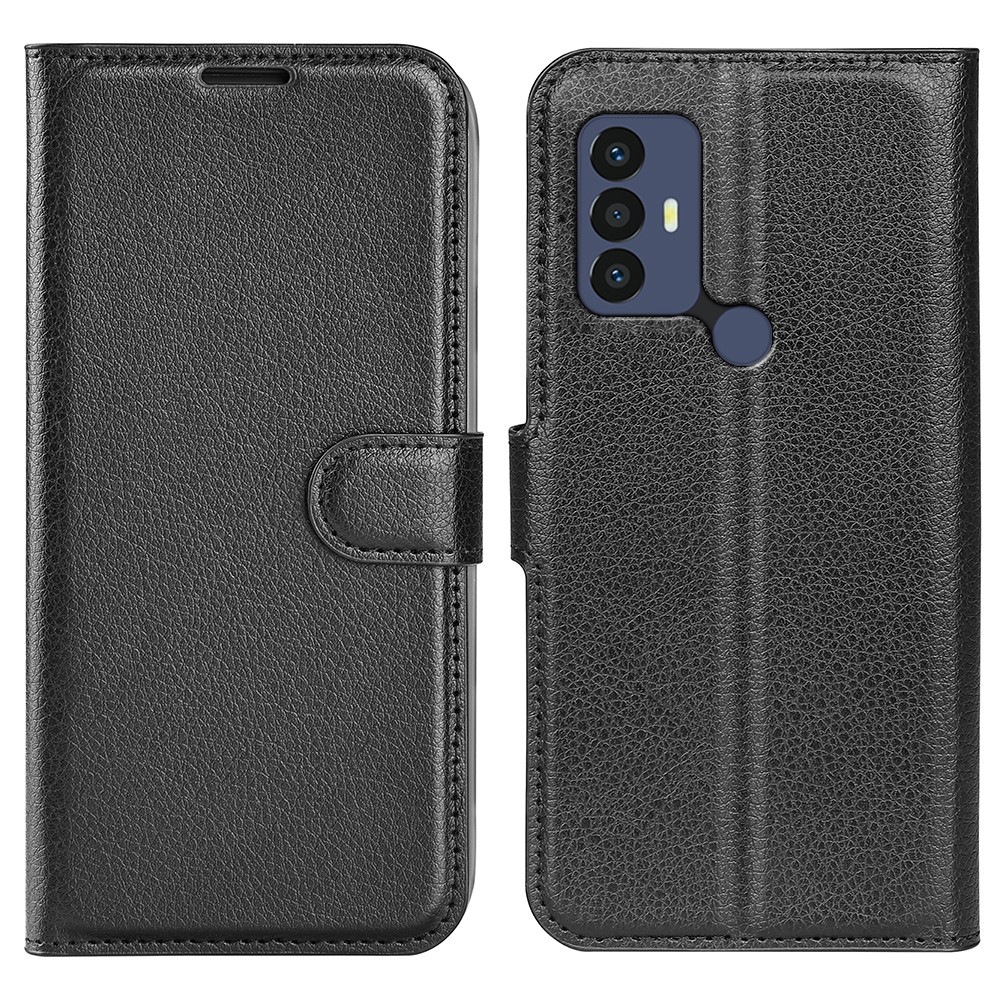  TCL 305 (2022) Fodral Litchi Läder Svart