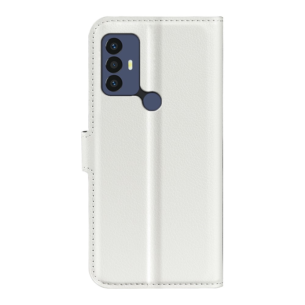  TCL 305 (2022) Fodral Litchi Läder Vit