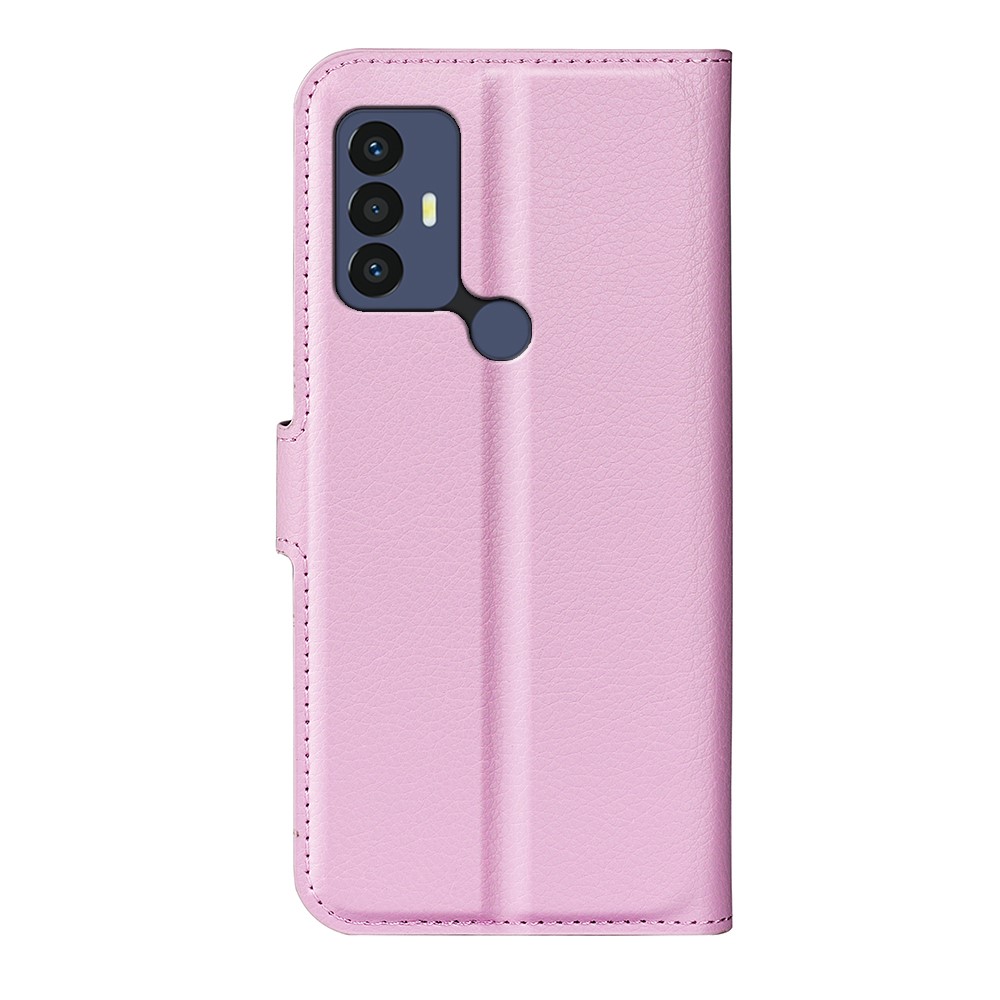  TCL 305 (2022) Fodral Litchi Läder Ljus Rosa