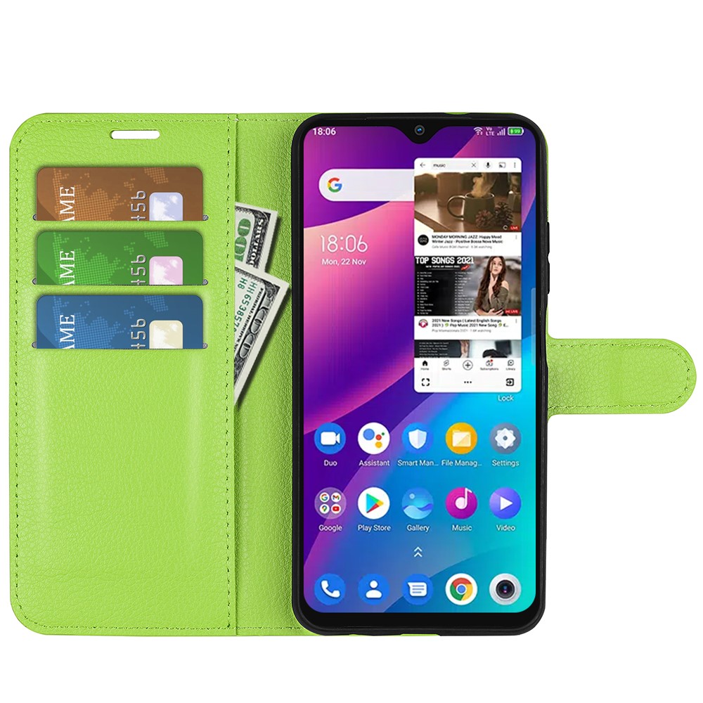  TCL 305 (2022) Fodral Litchi Läder Grön