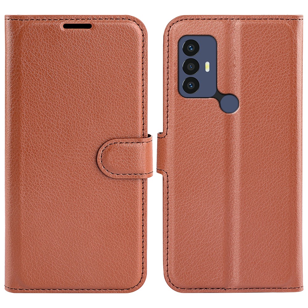 TCL 305 (2022) Fodral Litchi Läder Brun