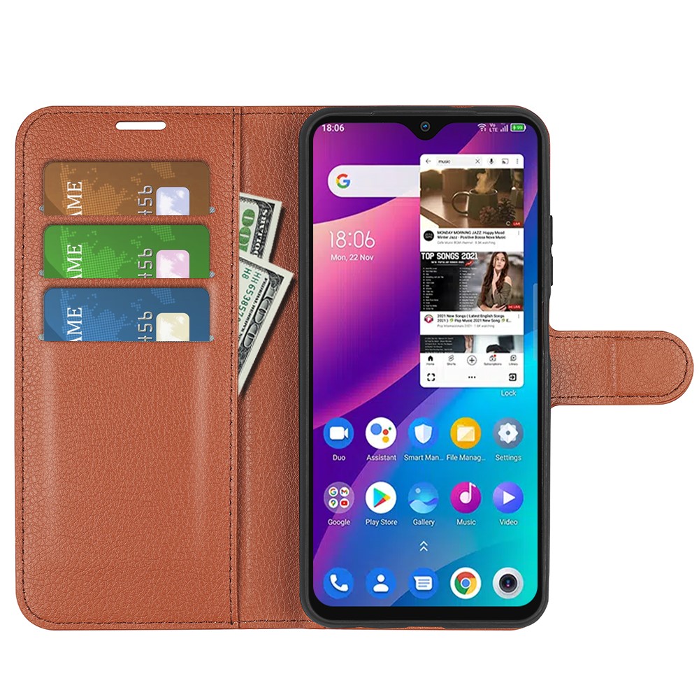  TCL 305 (2022) Fodral Litchi Läder Brun