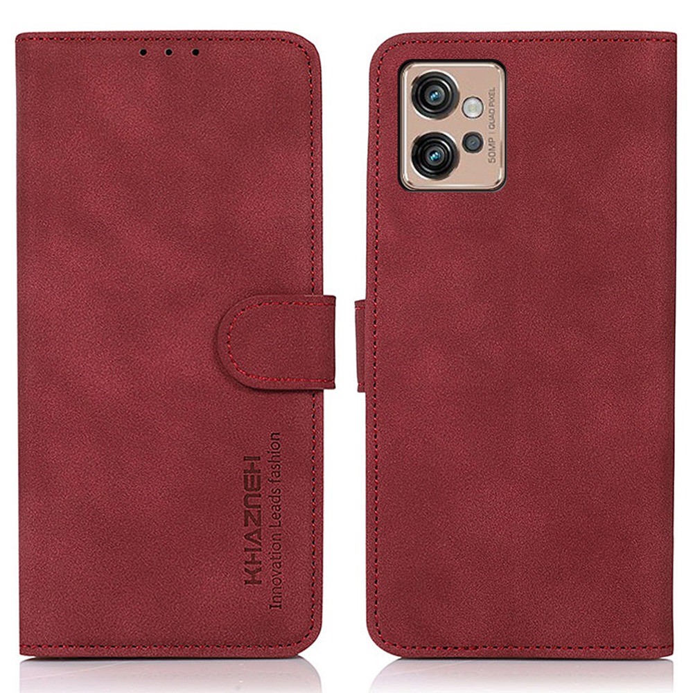 KHAZNEH KHAZNEH Motorola Moto G32 Fodral Läder Röd