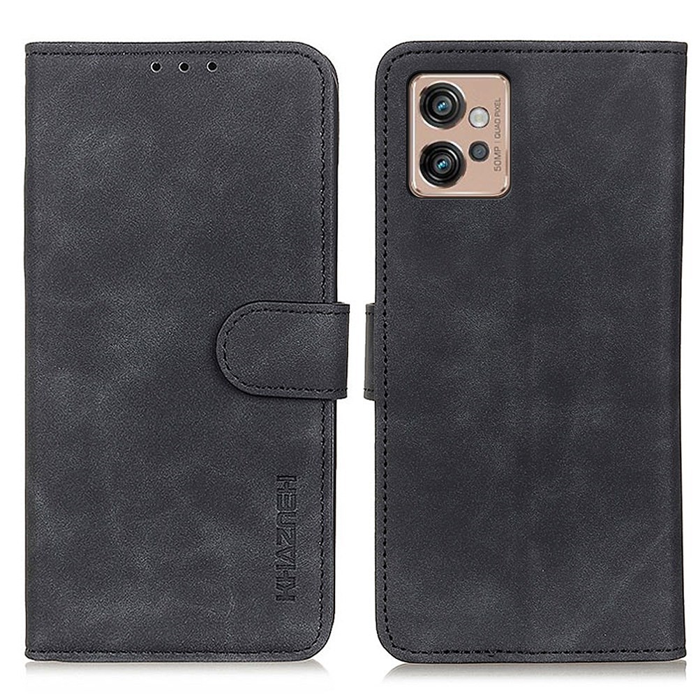 KHAZNEH KHAZNEH Motorola Moto G32 Fodral Retro Läder Svart