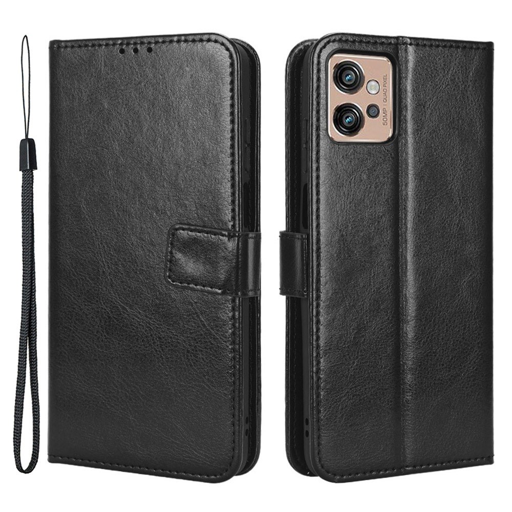  Motorola Moto G32 Fodral Crazy Horse Läder Svart