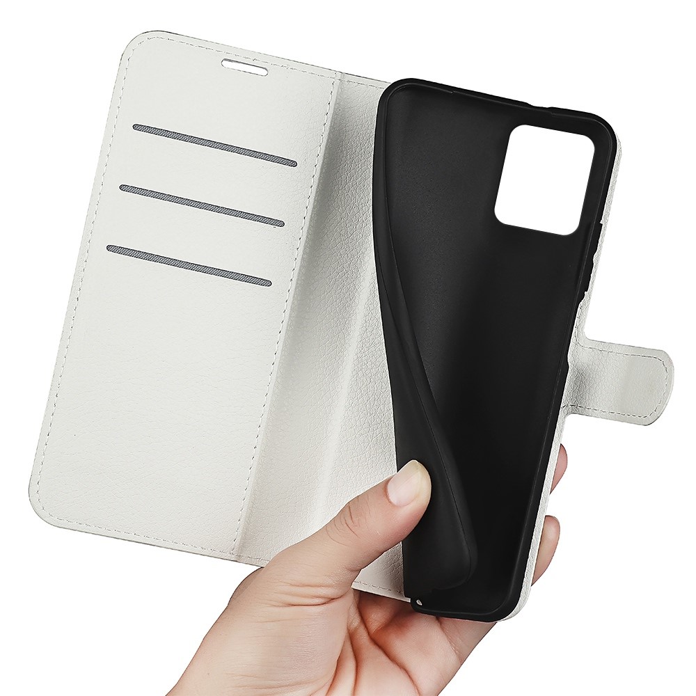  Motorola Moto G32 Fodral Litchi Läder Vit