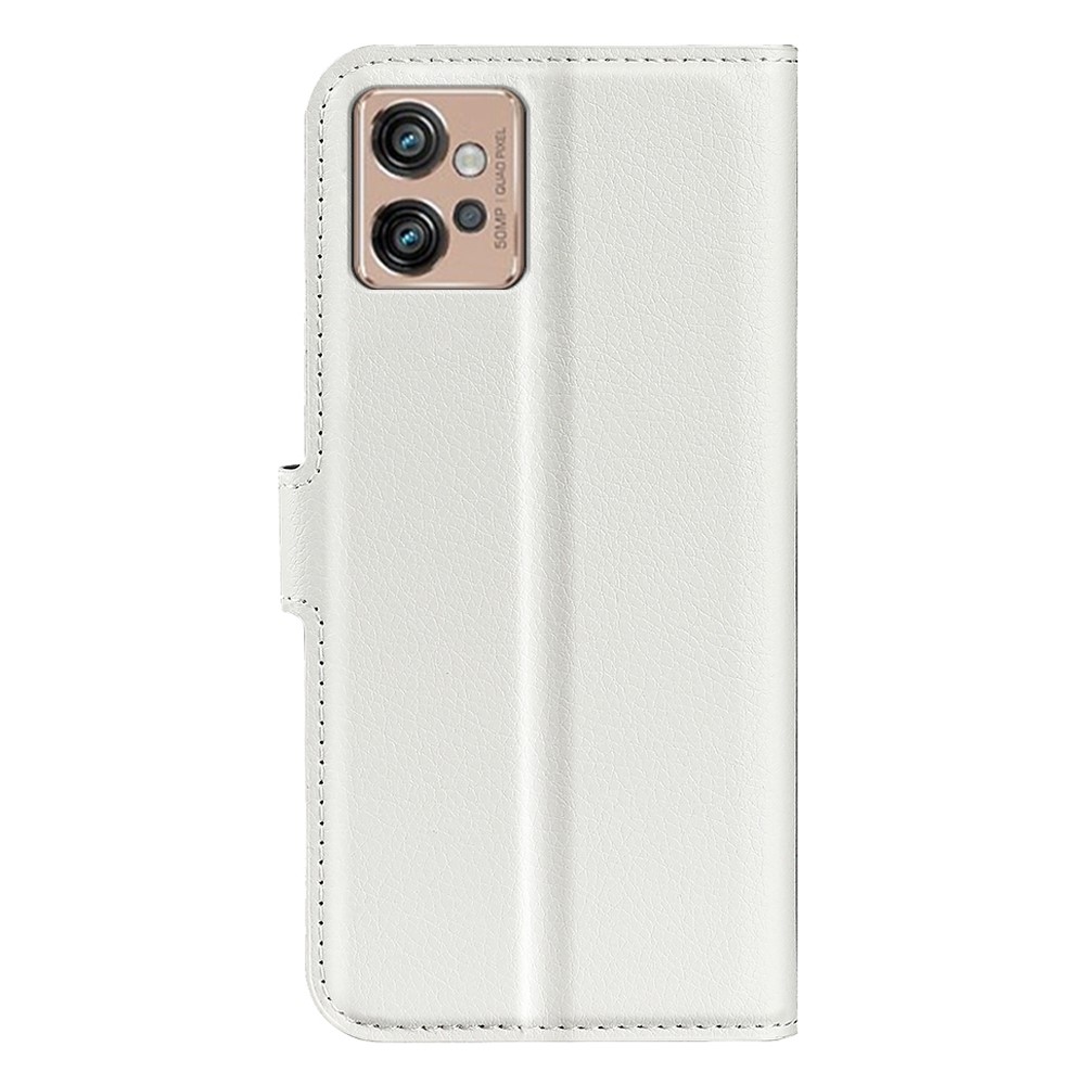  Motorola Moto G32 Fodral Litchi Läder Vit
