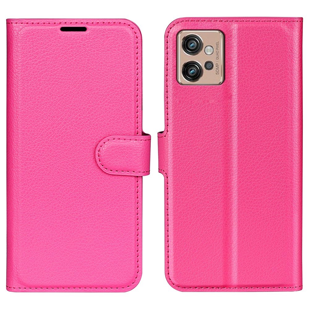 Motorola Moto G32 Fodral Litchi Läder Rosa
