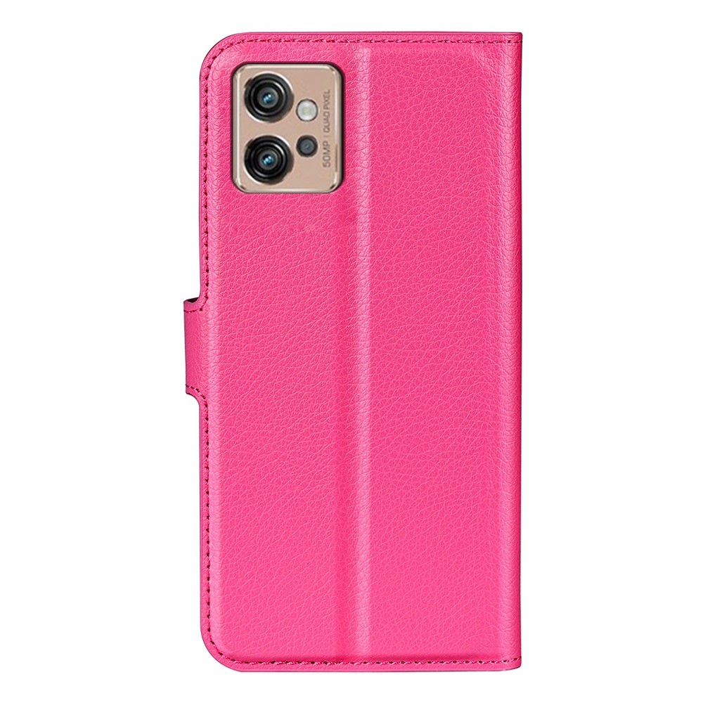  Motorola Moto G32 Fodral Litchi Läder Rosa