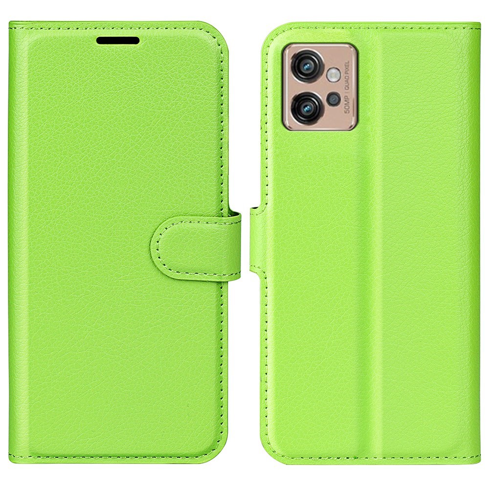  Motorola Moto G32 Fodral Litchi Läder Grön