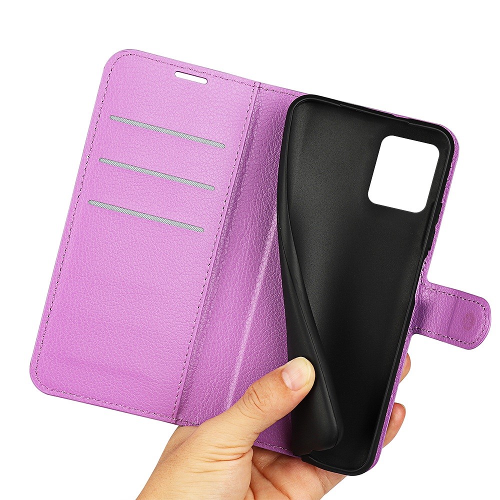  Motorola Moto G32 Fodral Litchi Läder Lila