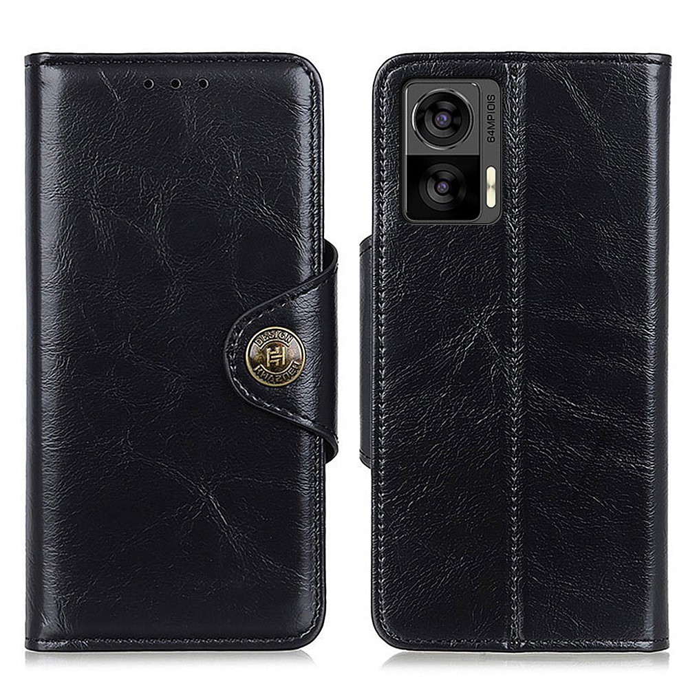  Motorola Edge 30 Neo 5G Fodral Magnetisk Mässing Svart
