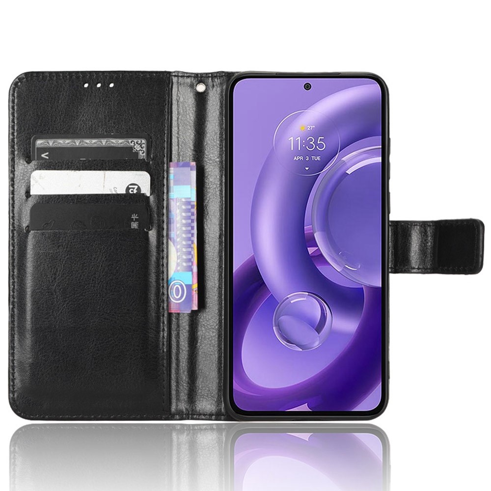  Motorola Edge 30 Neo 5G Fodral Crazy Horse Läder Svart