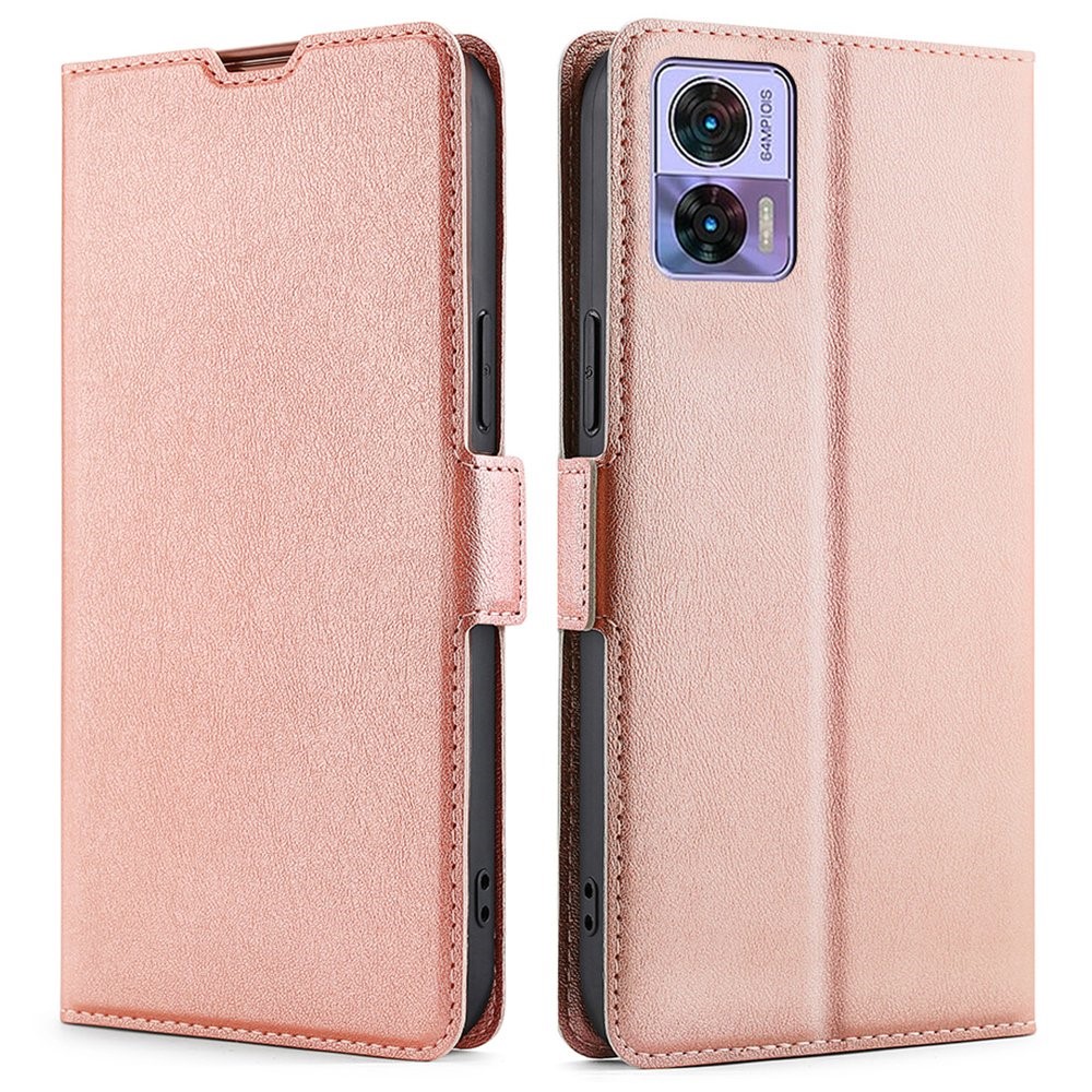  Motorola Edge 30 Neo 5G Fodral Slim Magnetisk Stängning Roséguld