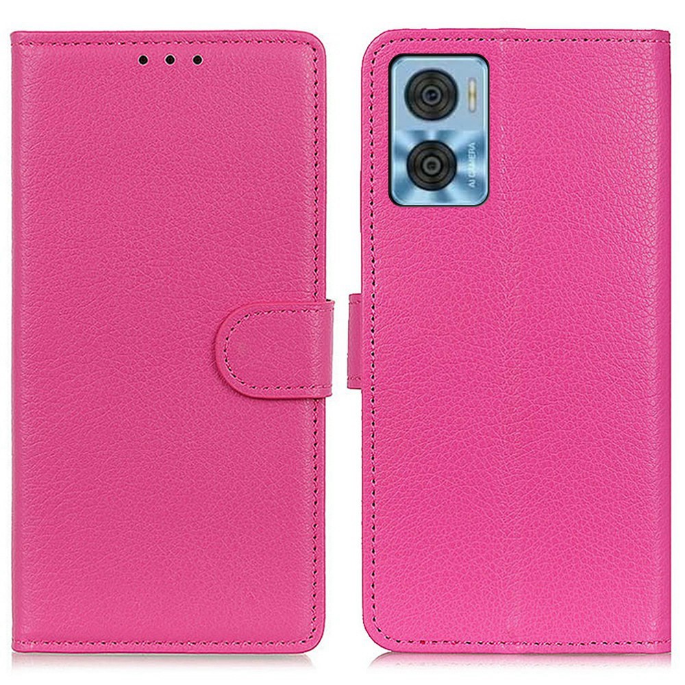  Motorola Moto E22i Fodral Litchi Läder Rosa