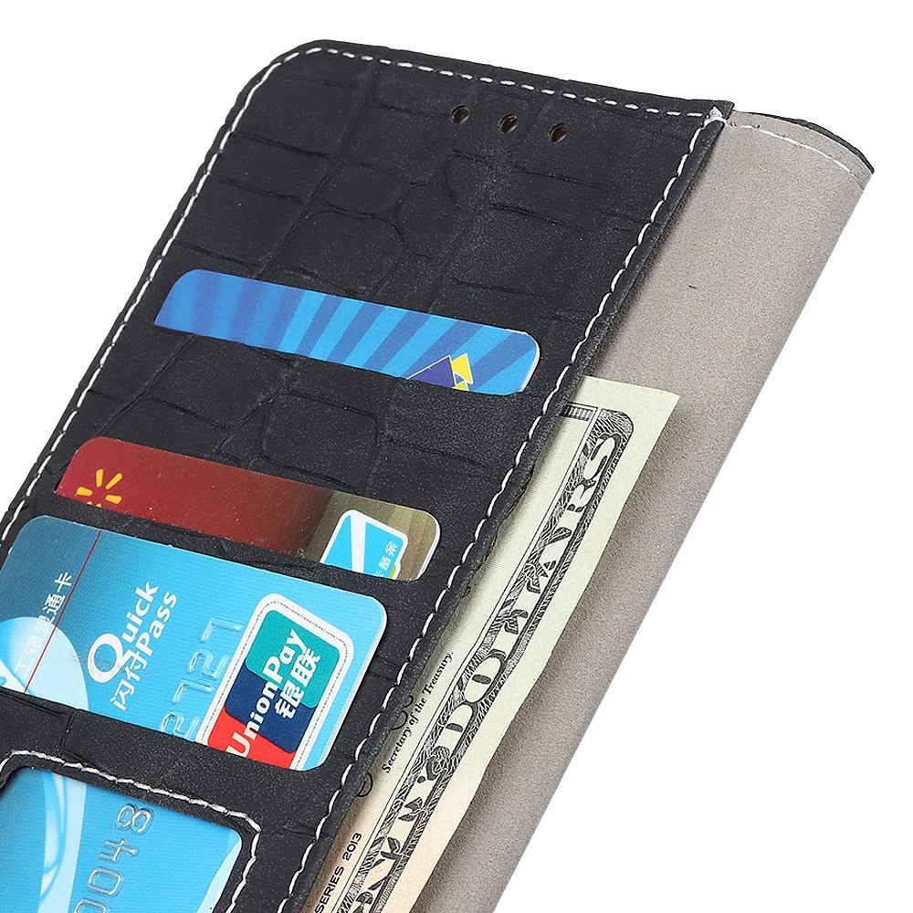  Motorola Moto E22i Fodral Krokodil Textur Svart