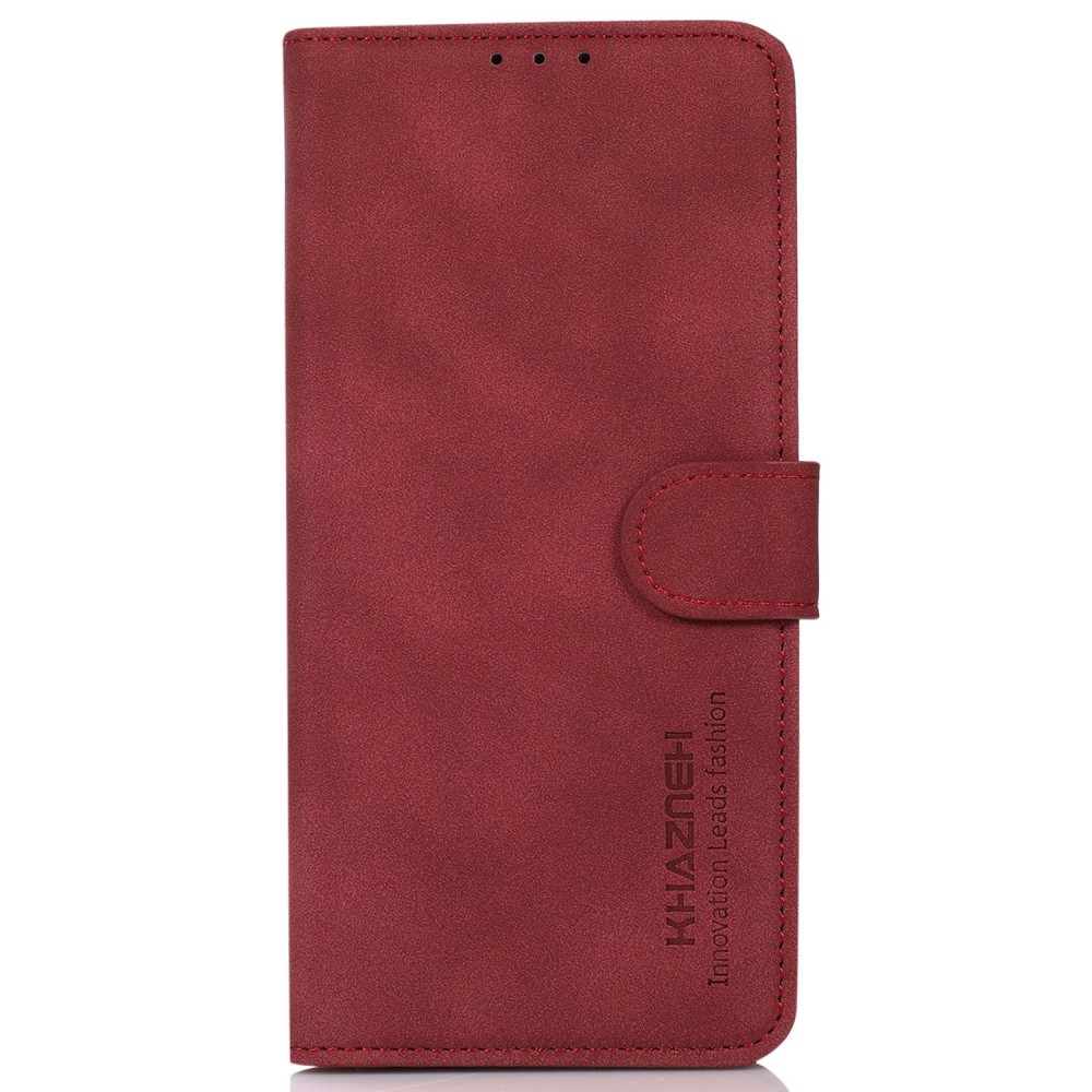 KHAZNEH KHAZNEH Motorola Moto E22i Fodral Retro Läder Röd