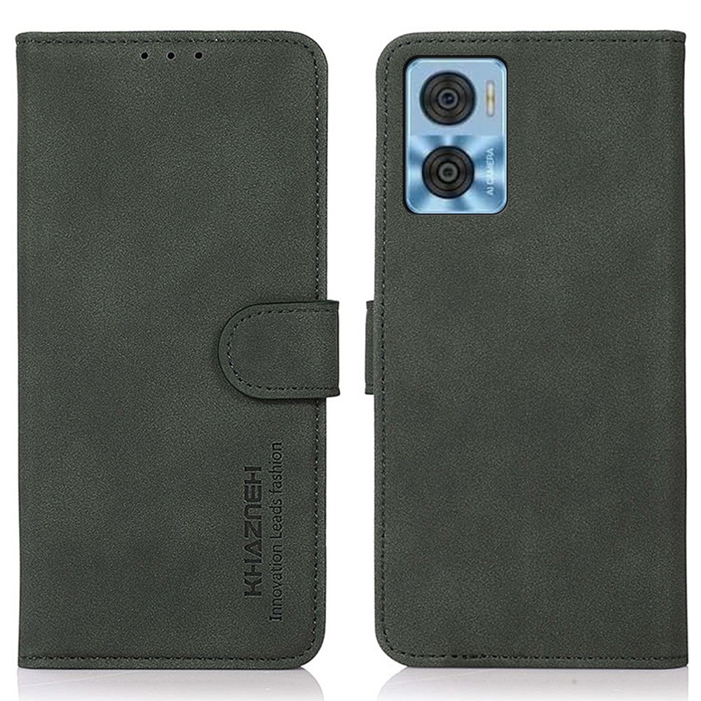 KHAZNEH KHAZNEH Motorola Moto E22i Fodral Retro Läder Grön