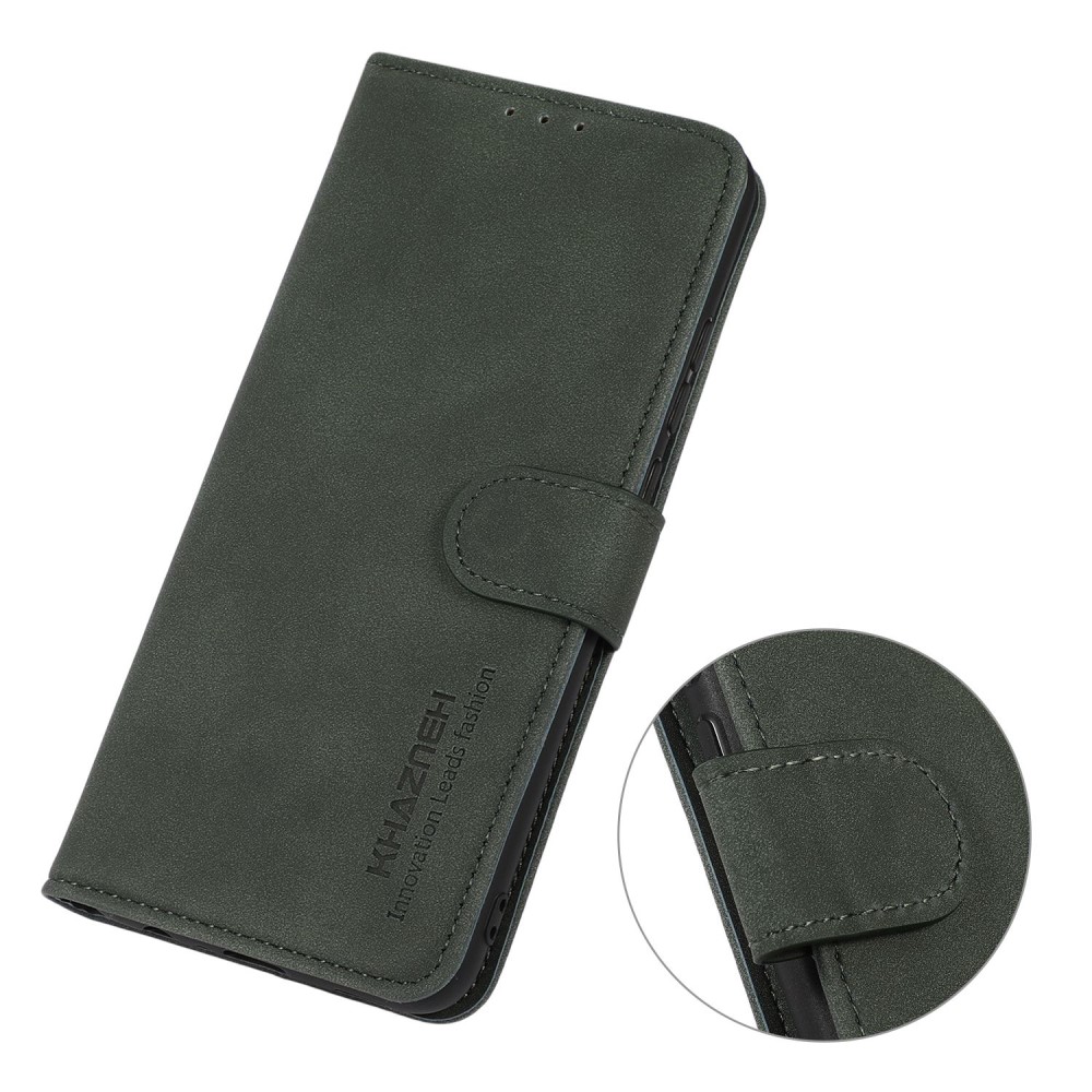 KHAZNEH KHAZNEH Motorola Moto E22i Fodral Retro Läder Grön