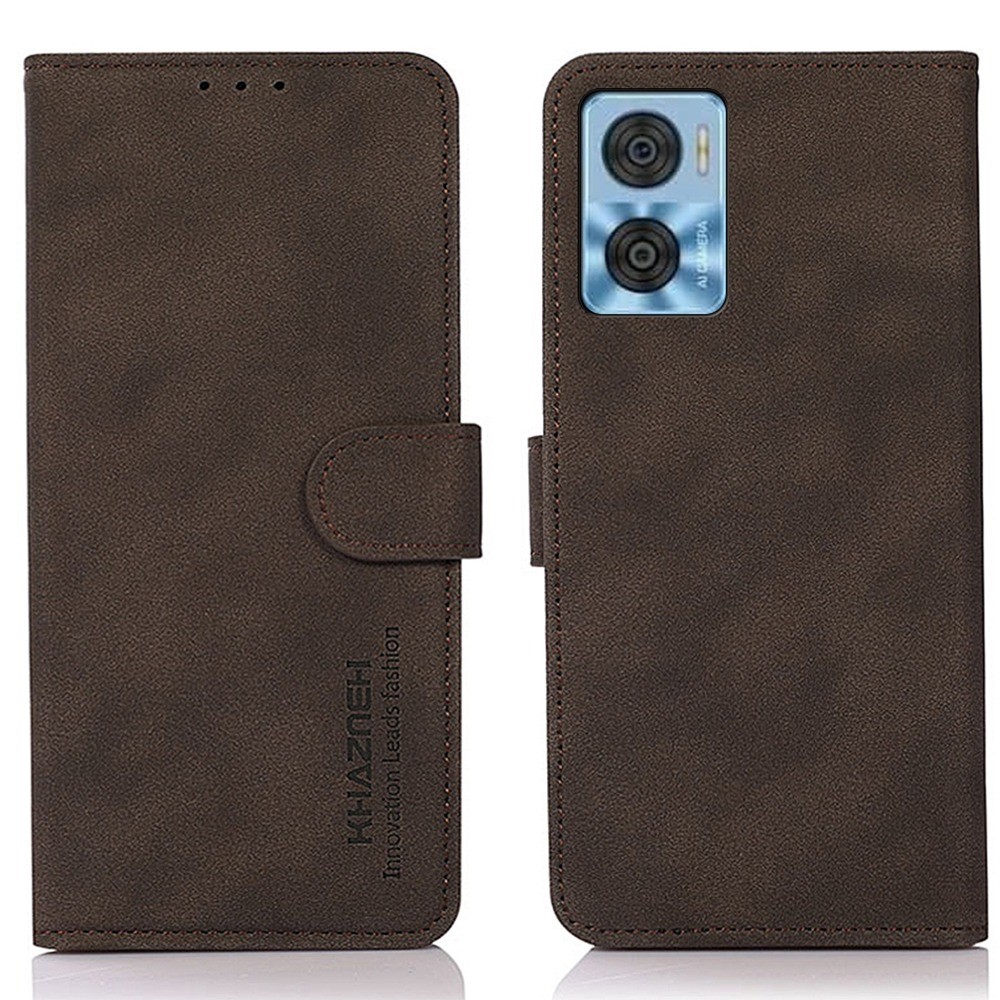 KHAZNEH KHAZNEH Motorola Moto E22i Fodral Retro Läder Brun