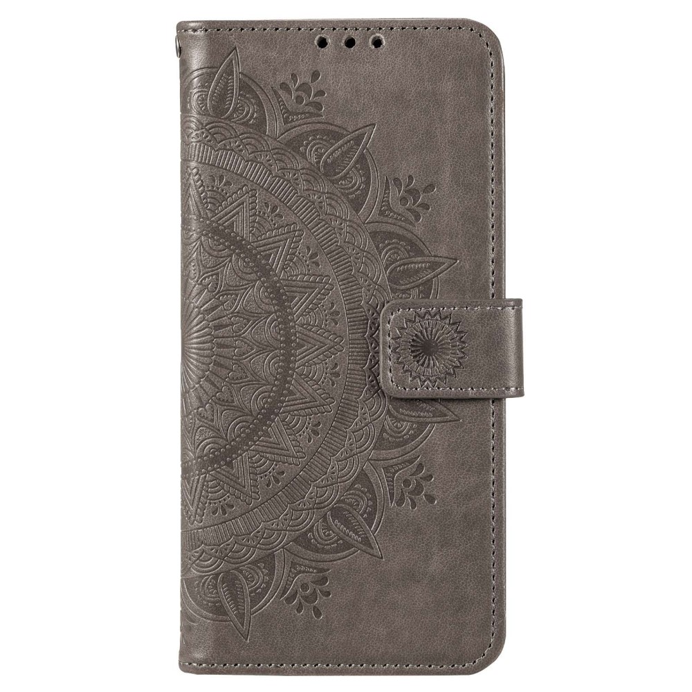  Motorola Moto E22i Fodral Mandala Läder Grå