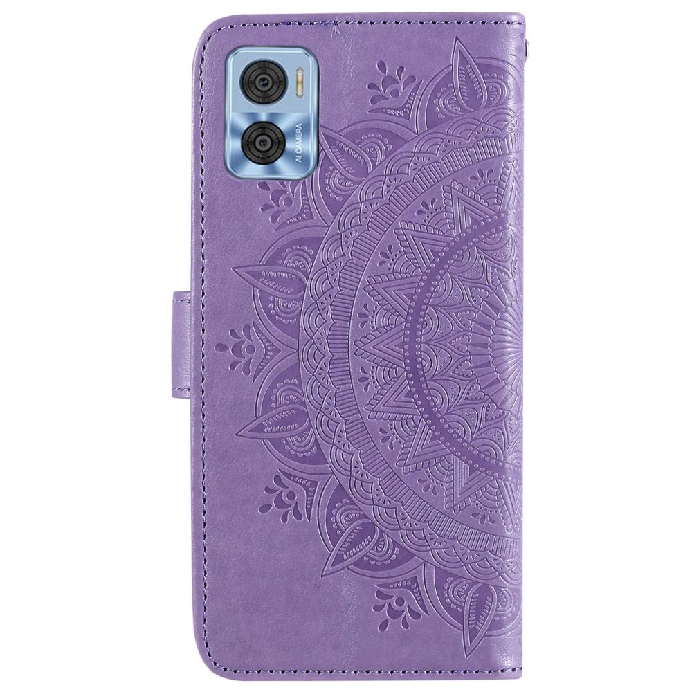  Motorola Moto E22i Fodral Mandala Läder Lila