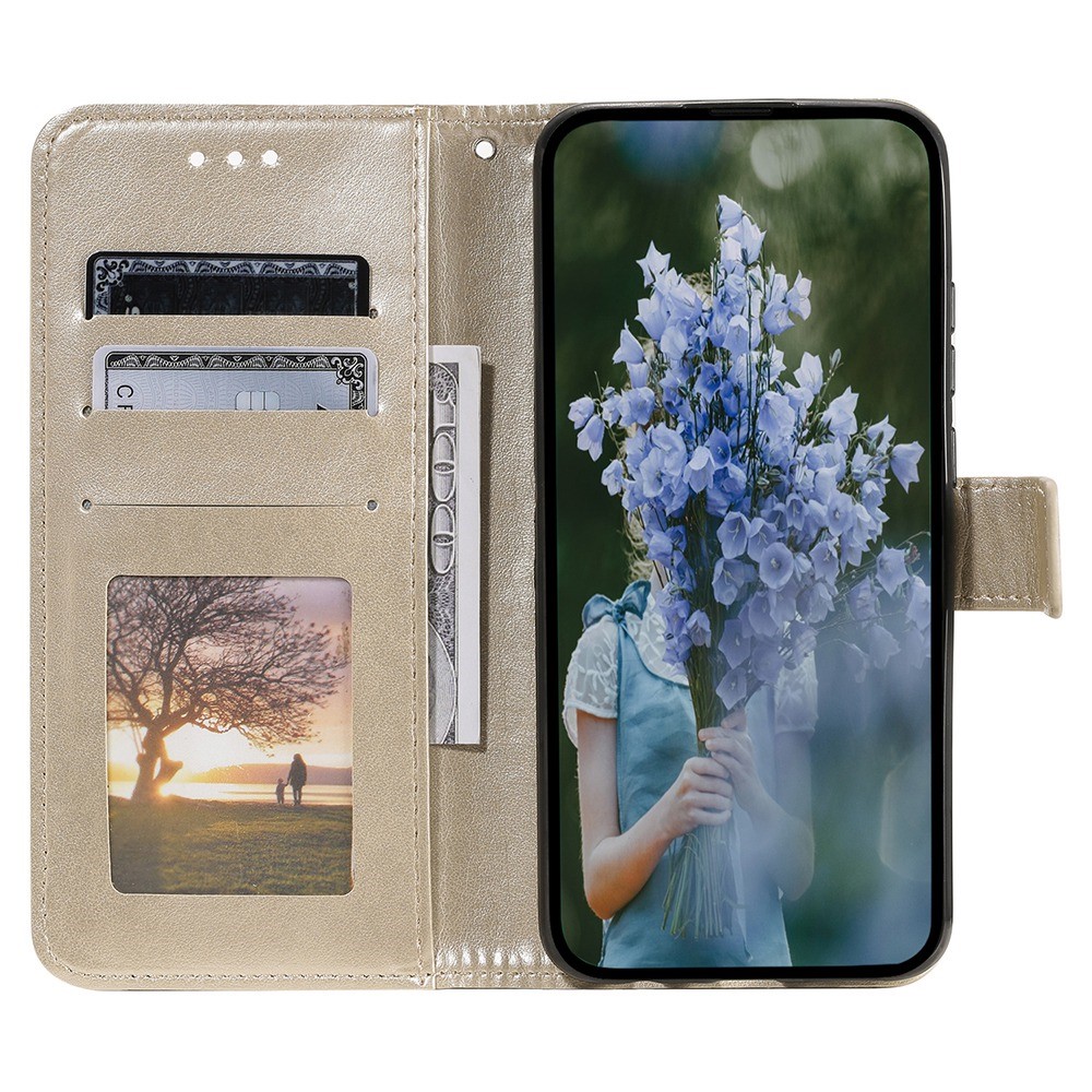  Motorola Moto E22i Fodral Mandala Läder Guld