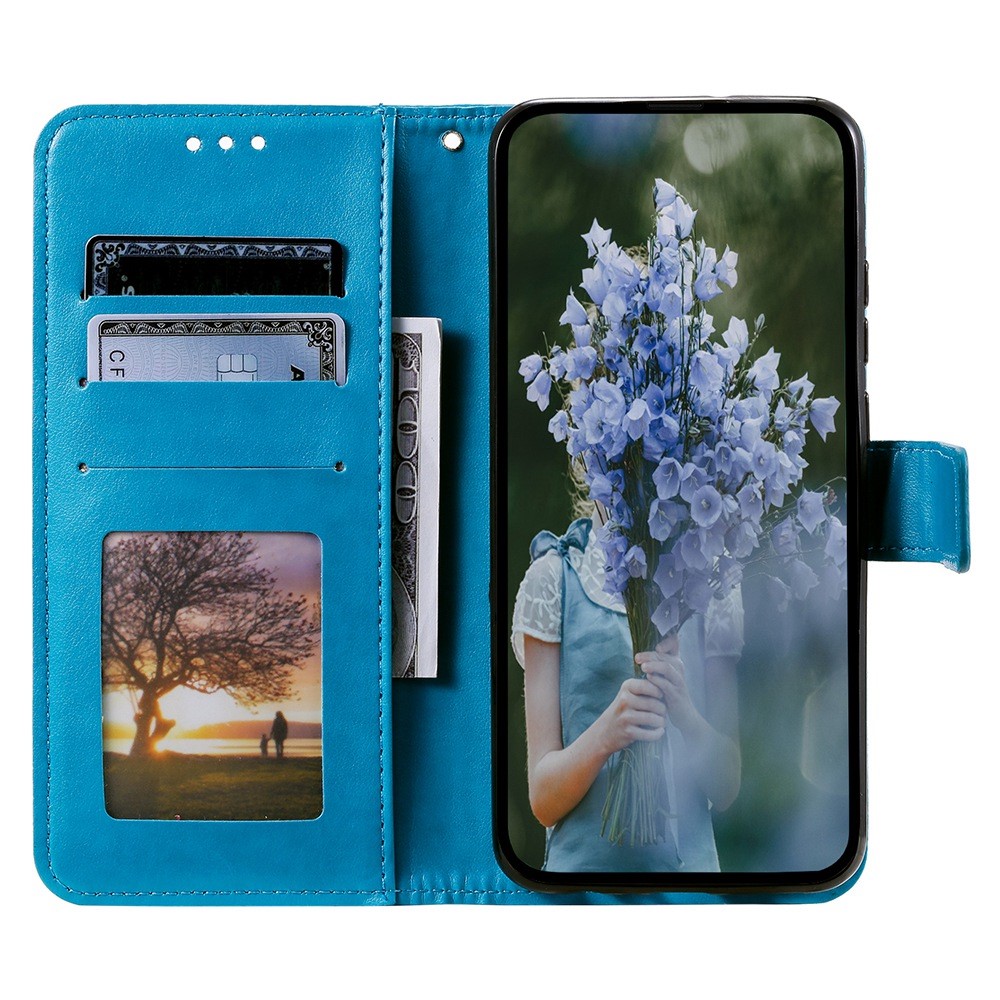  Motorola Moto E22i Fodral Mandala Läder Blå
