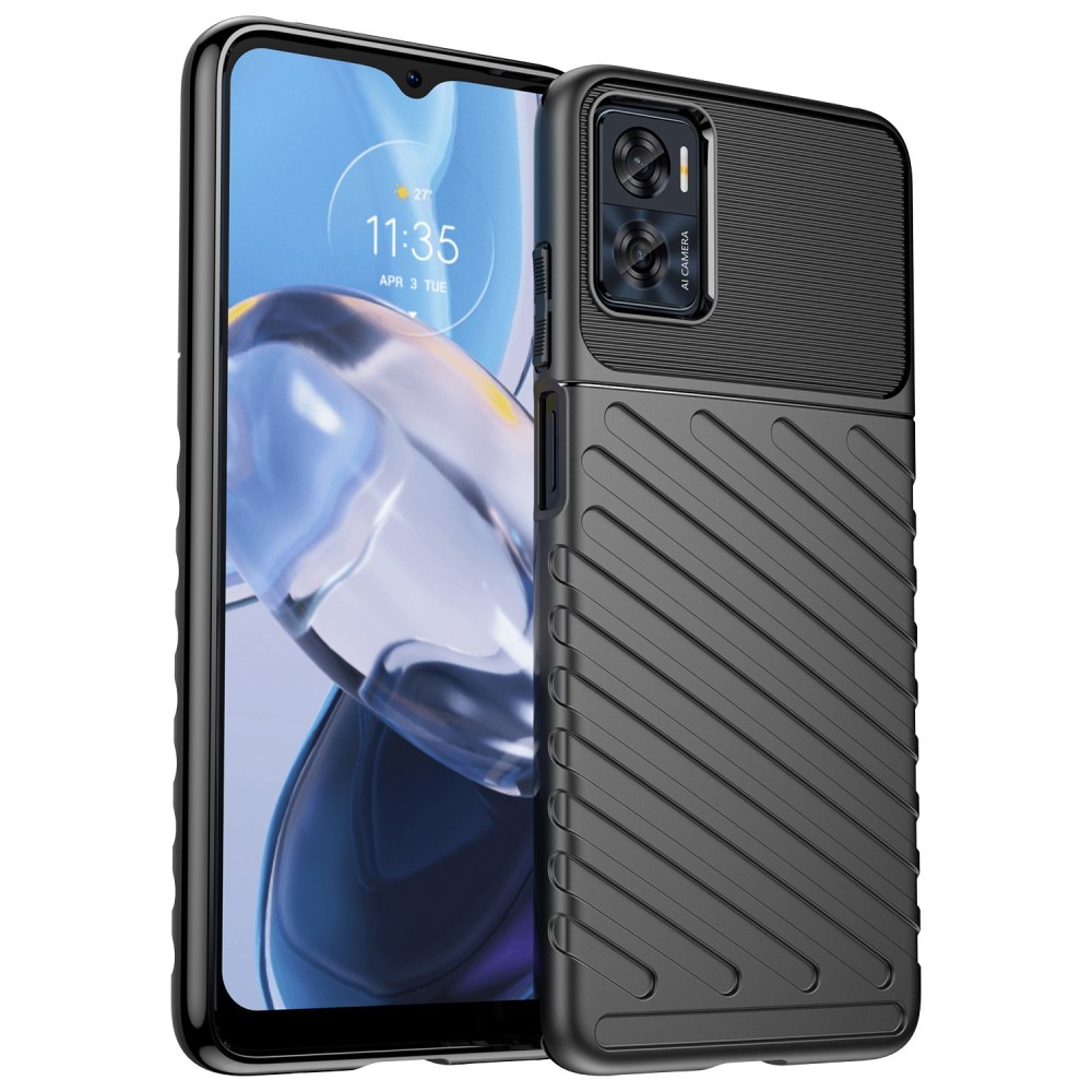  Motorola Moto E22i Skal Twill Textur Svart