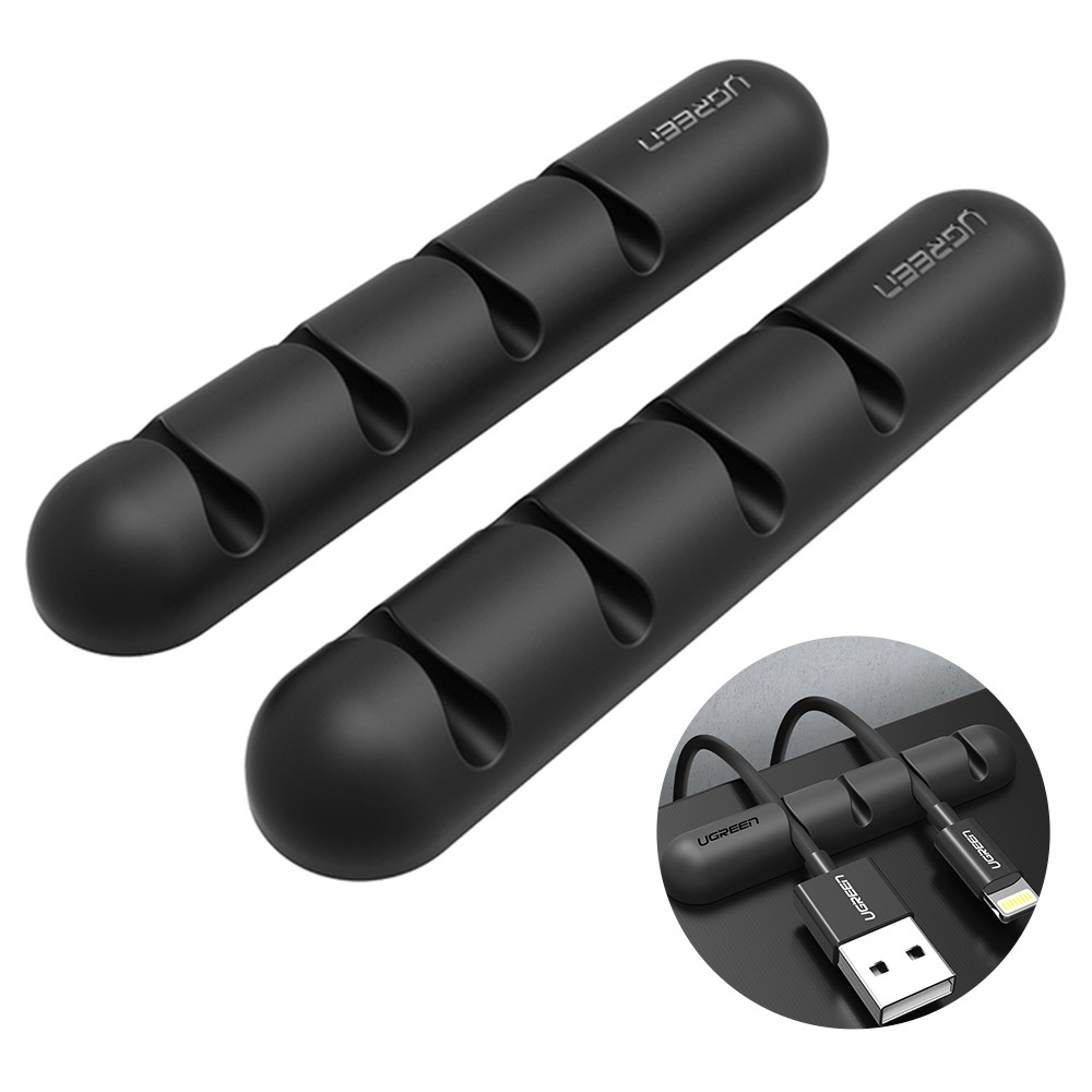 UGREEN UGREEN 2-PACK Kabelhållare / Kabelklämma För 4 Kablar Svart