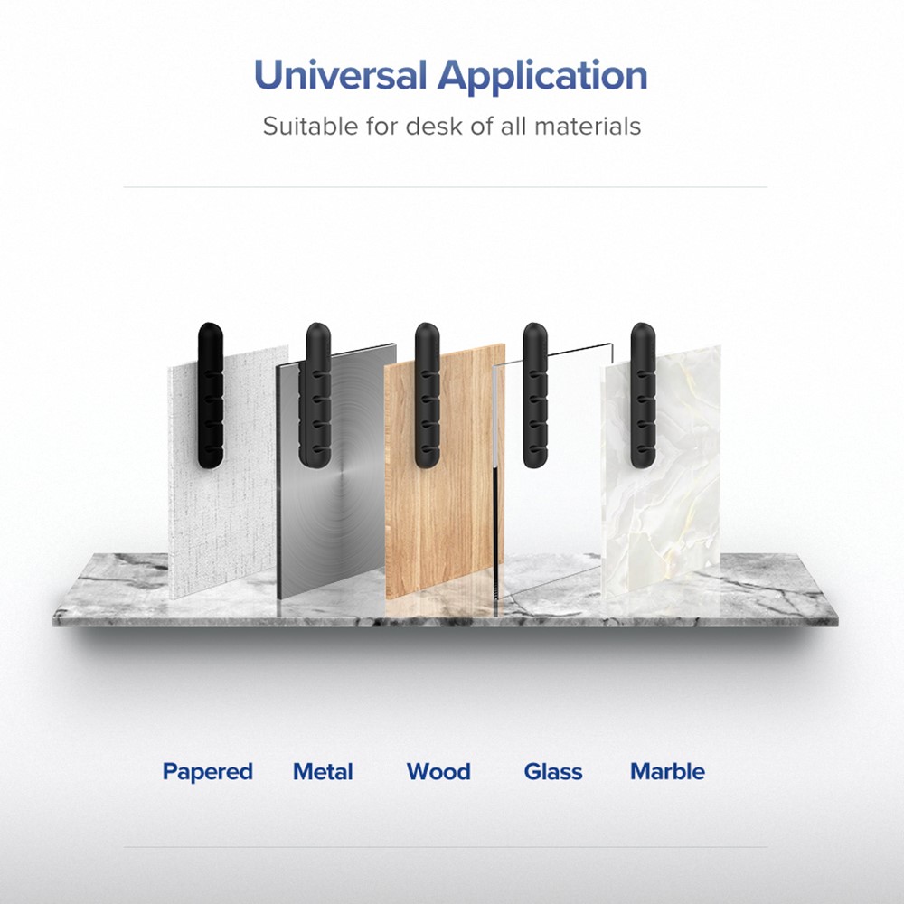 UGREEN UGREEN 2-PACK Kabelhållare / Kabelklämma För 4 Kablar Svart
