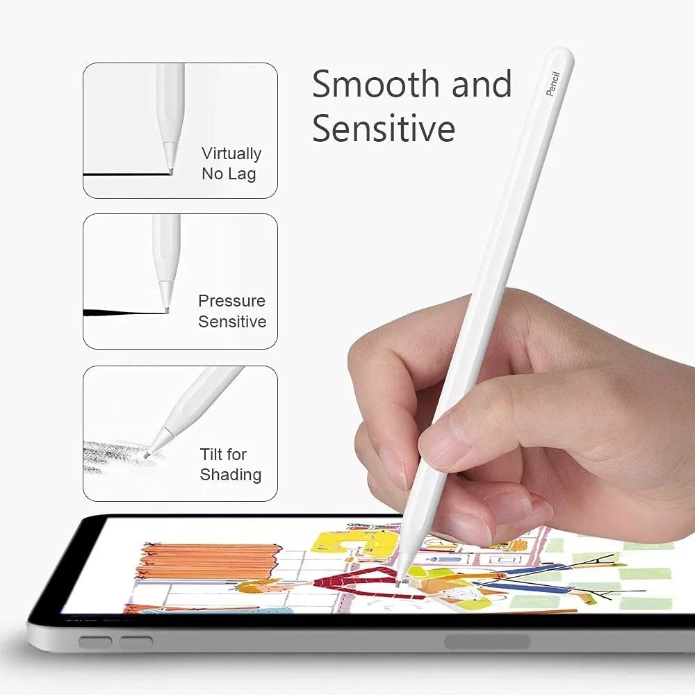 Apple Pencil 1/2 Metall Utbytesspets / Replacement Tip Vit