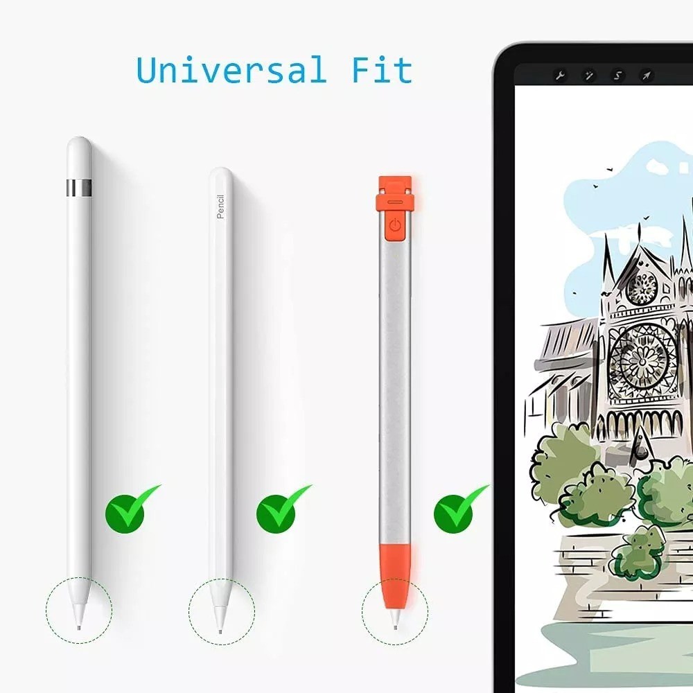  Apple Pencil 1/2 Metall Utbytesspets / Replacement Tip Vit