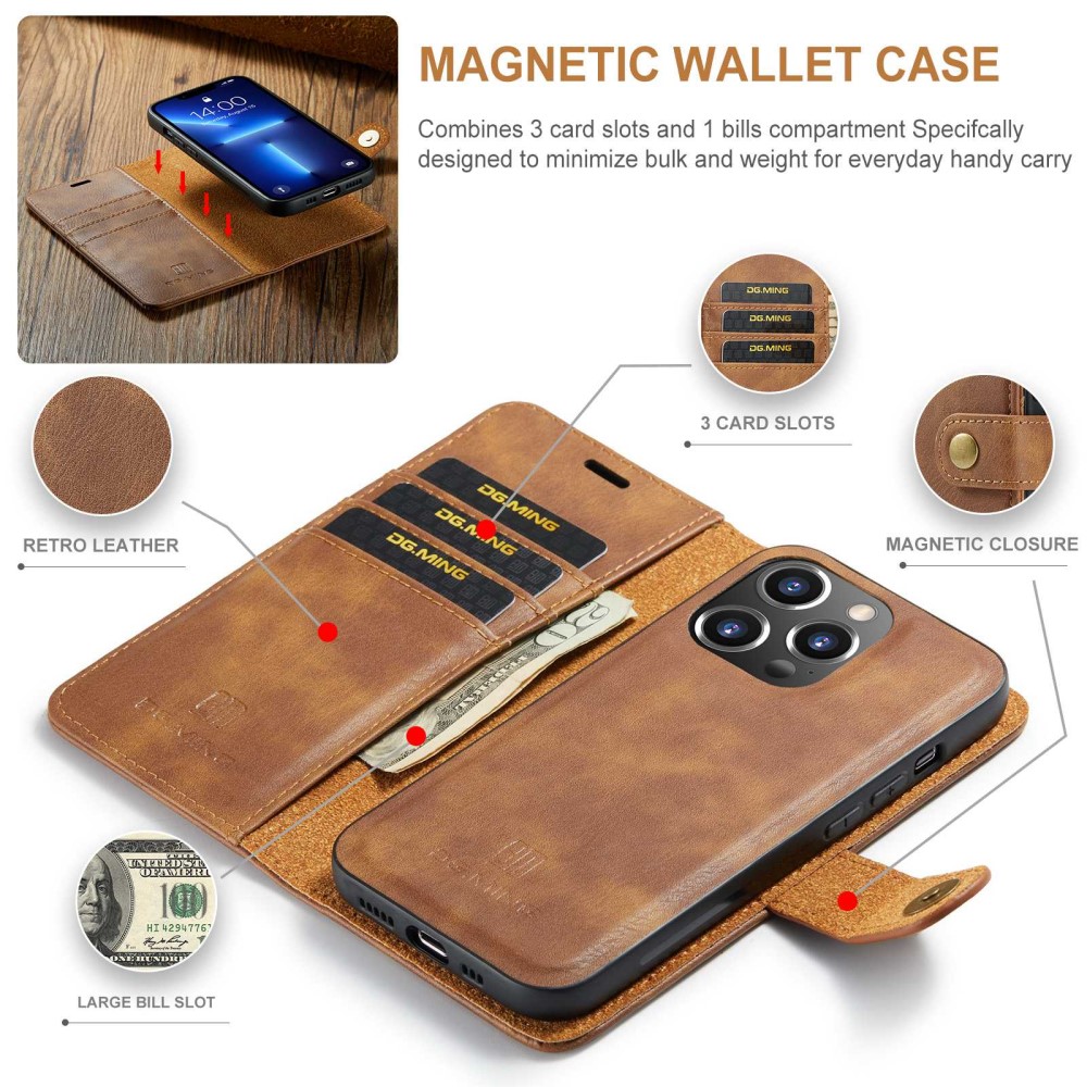 DG.MING DG.MING iPhone 14 Pro Max 2in1 Magnet Fodral / Skal Brun