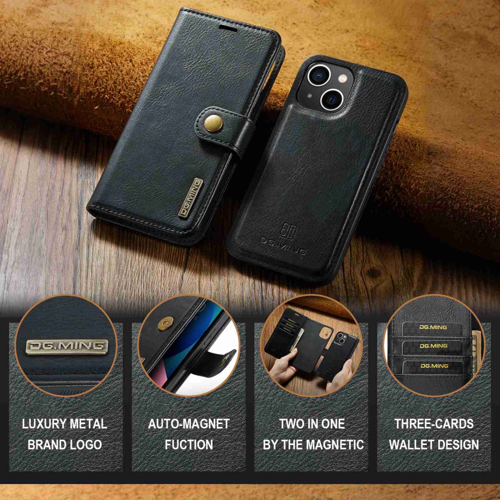 DG.MING DG.MING iPhone 14 2in1 Magnet Fodral / Skal Svart