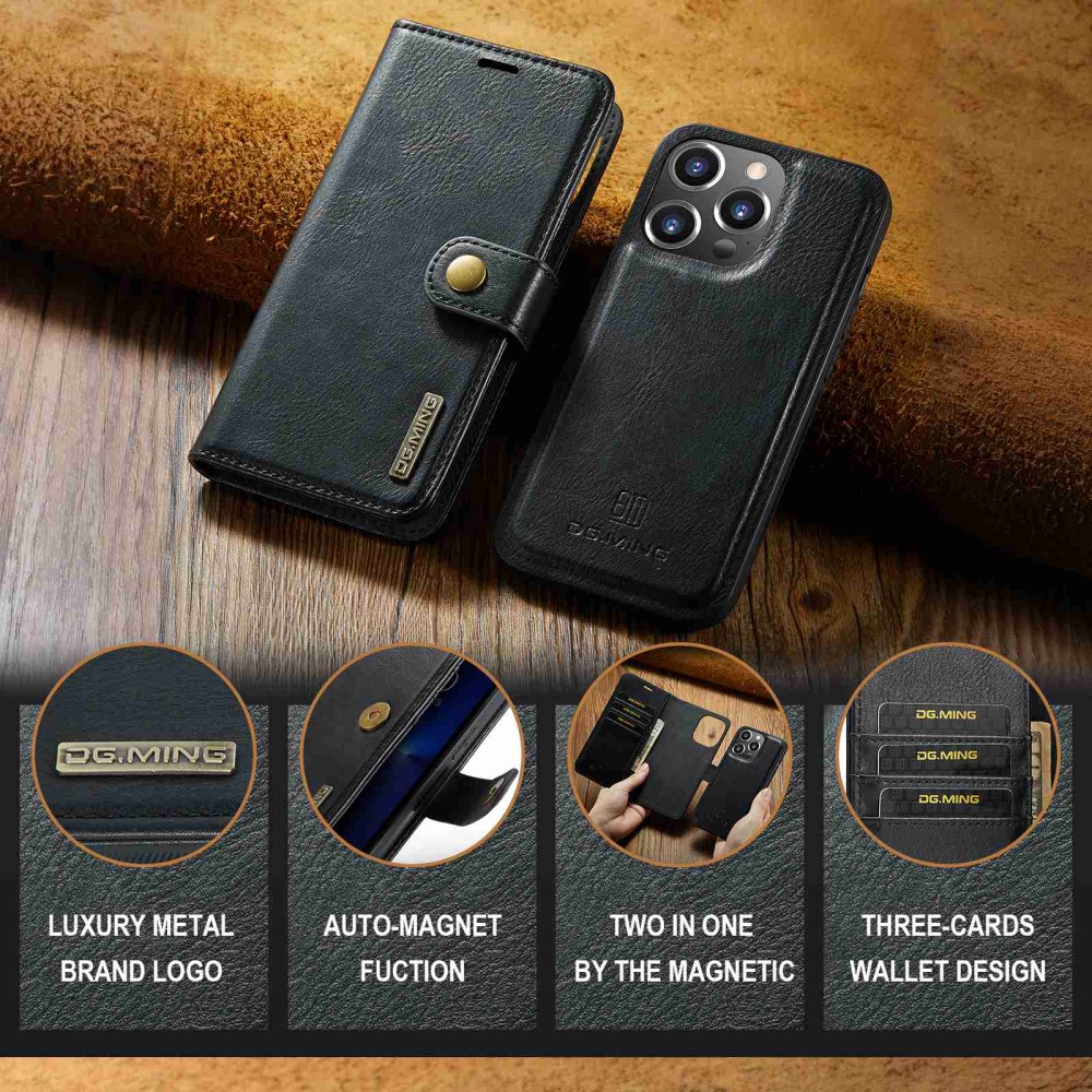 DG.MING DG.MING iPhone 14 Pro 2in1 Magnet Fodral / Skal Svart