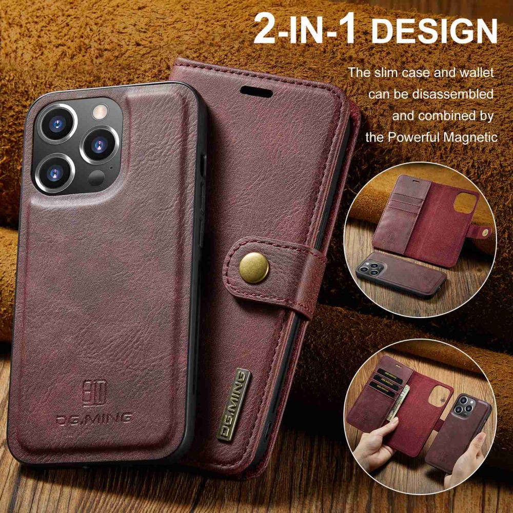 DG.MING DG.MING iPhone 14 Pro 2in1 Magnet Fodral / Skal Röd