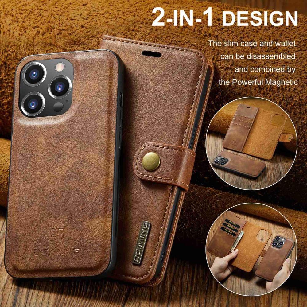 DG.MING DG.MING iPhone 14 Pro 2in1 Magnet Fodral / Skal Brun