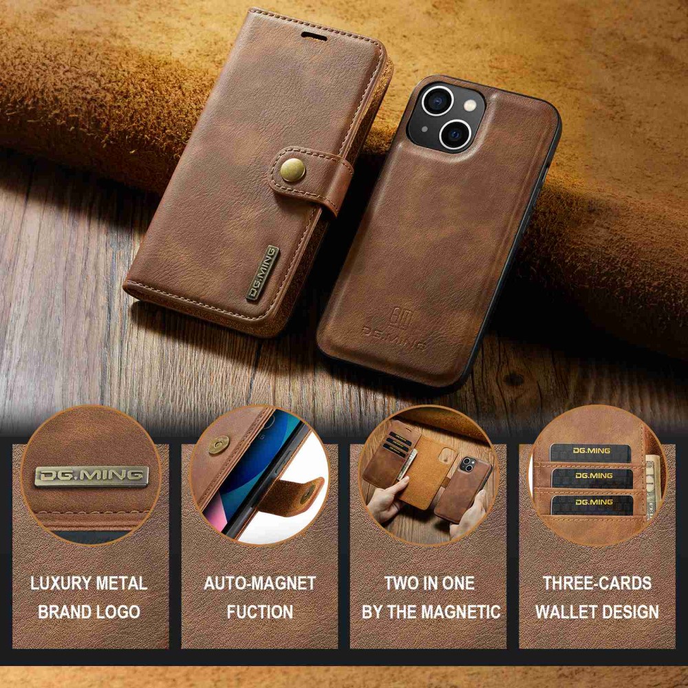 DG.MING DG.MING iPhone 14 Plus 2in1 Magnet Fodral / Skal Brun