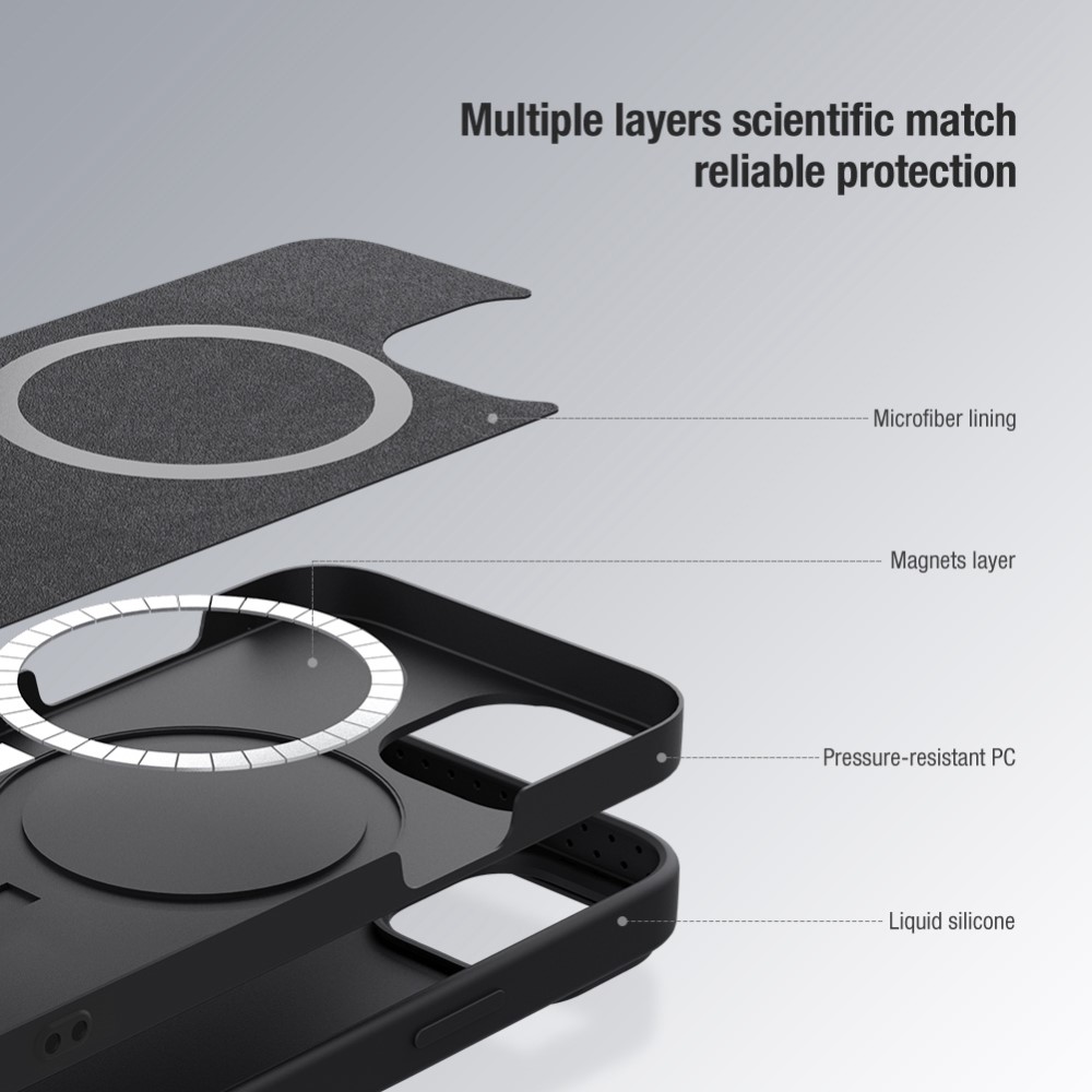 NILLKIN NILLKIN iPhone 14 Pro Max Skal MagSafe CamShield Silky Liquid Blå